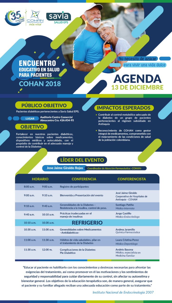 Agenda encuentro educativo en salud para pacientes