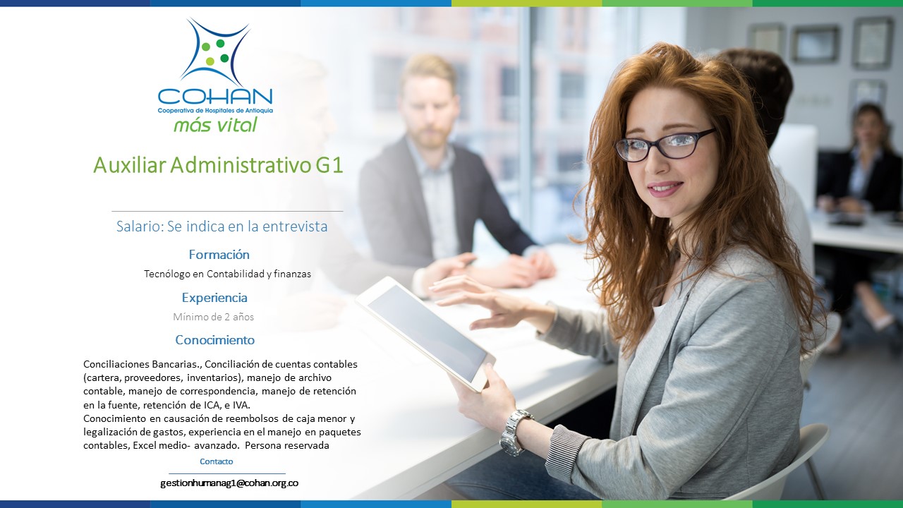 Vacante Auxiliar Administrativo G1