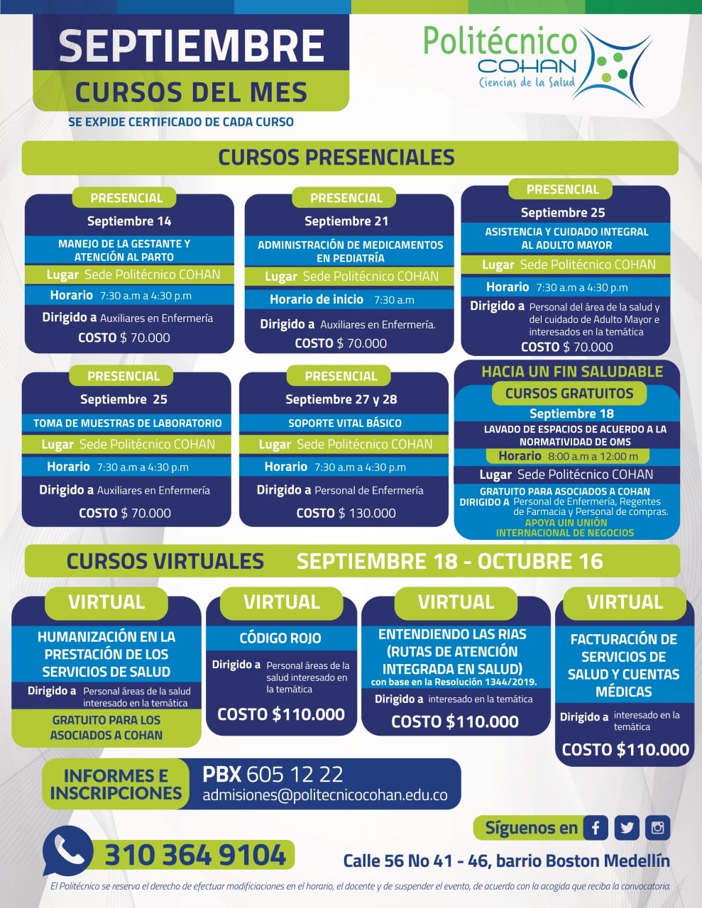 Cursos septiembre 2019